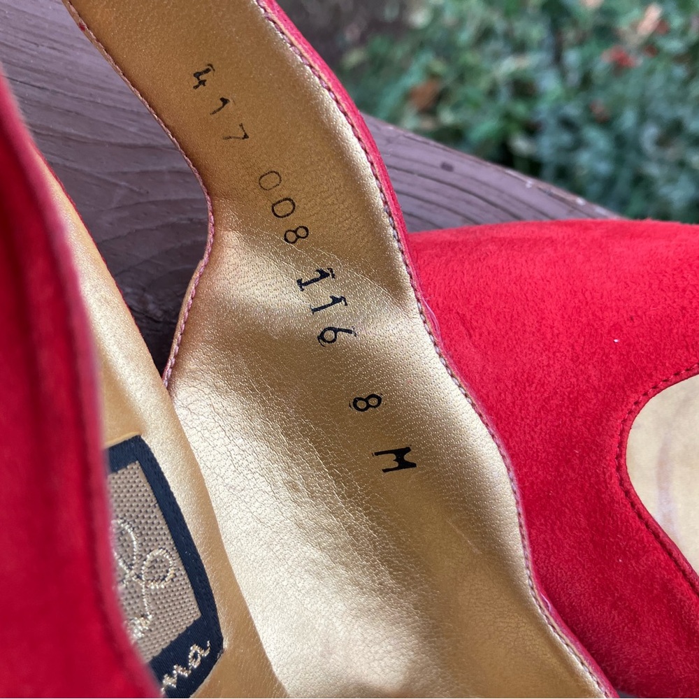 Slingback red suede pumps in excellent condition - Picture 5 of 5